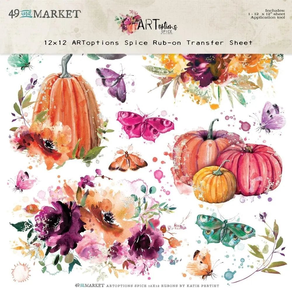 49 & Market ARToptions Spice 12x12 Rub-On Transfer Sheet - Kreative Kreations